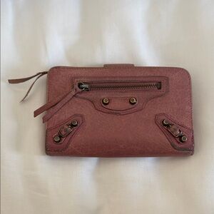 Balenciaga Tour Pink Leather Wallet